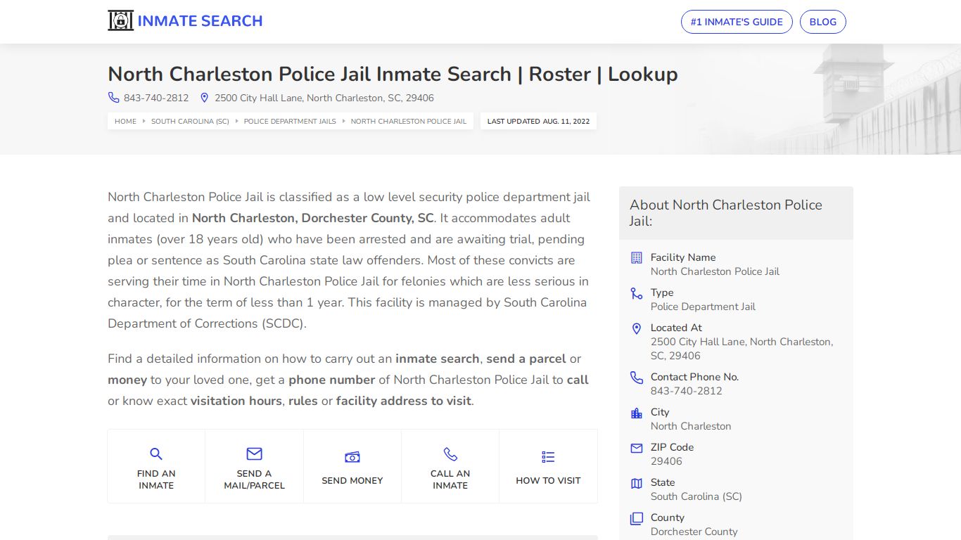 North Charleston Police Jail Inmate Search | Roster | Lookup